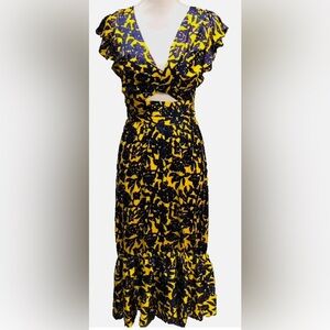 A.L.C. Valencia dress, size 12, 100% silk with front cutout and side zipper.